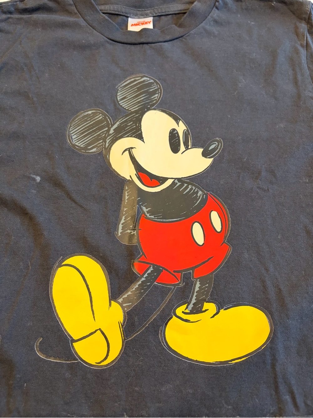 Disney Kids Black Wash 100% Cotton Mickey Mouse and Pluto Graphic T-shirt Boys 6 - Picture 7 of 13